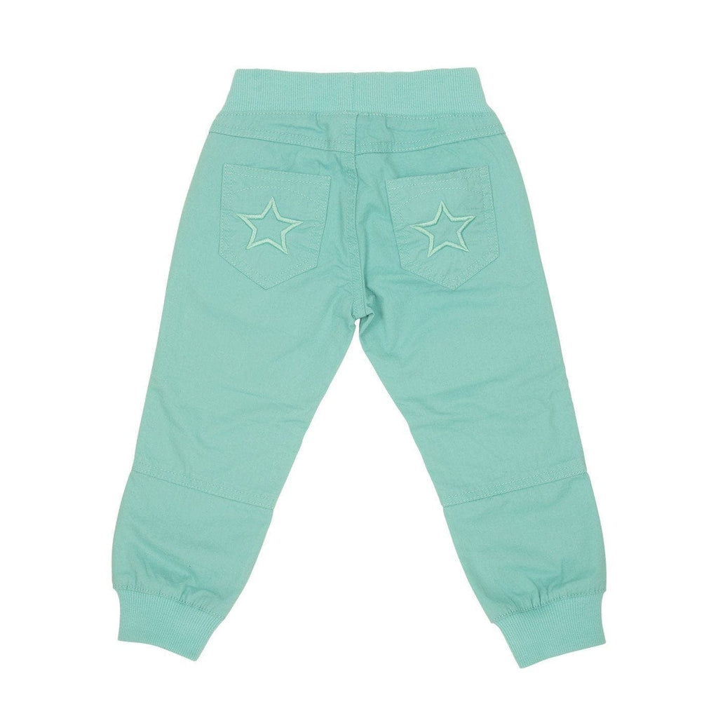 Relaxed Cotton Trouser Pant: Wave Blue Pants  at Biddle and Bop
