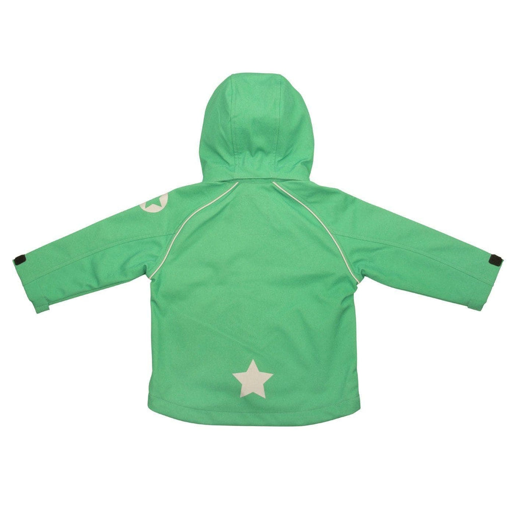 Softshell Waterproof Breathable Jacket: Pear Green Gear  at Biddle and Bop