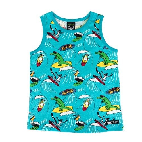 Tank Top: Surfing Animals - Reef Blue