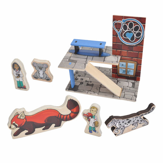 Woodkins Recycled Wood Playset Veterinarian